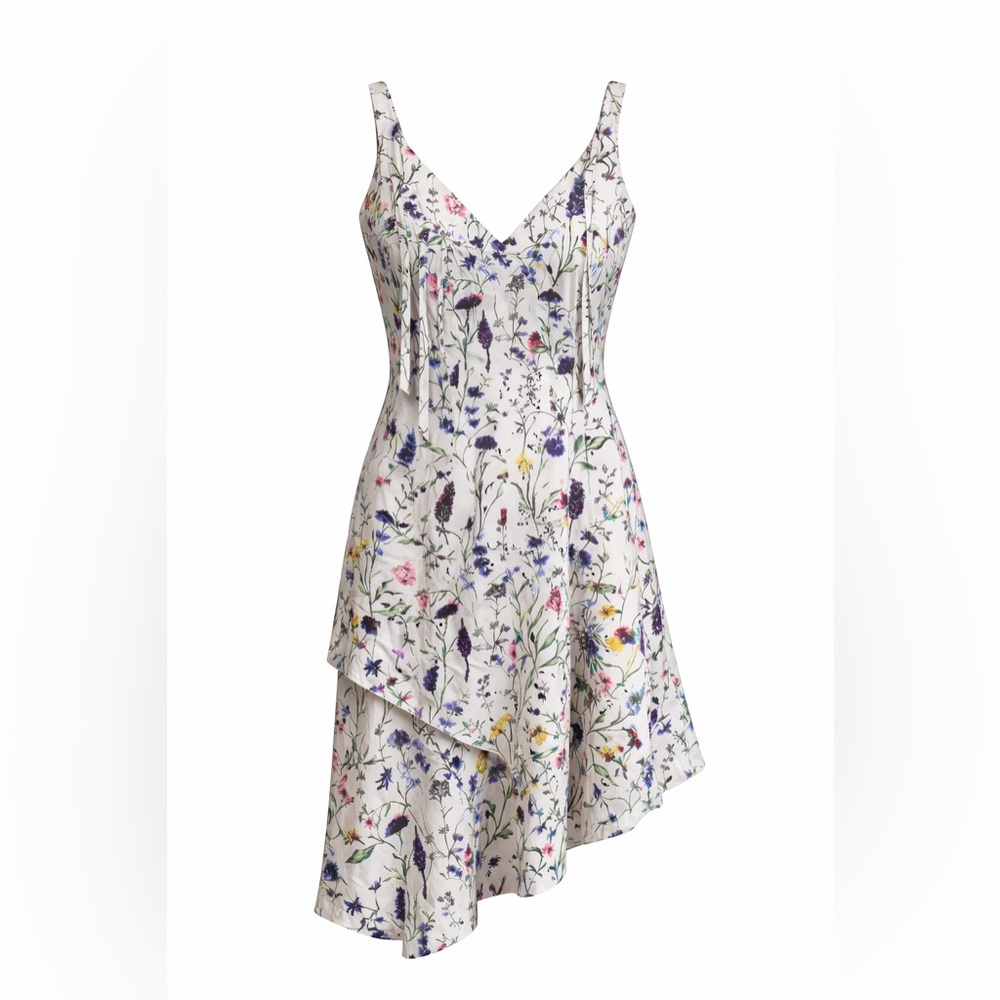 H&M Asymmetrical Floral Dress - White and Multicolor